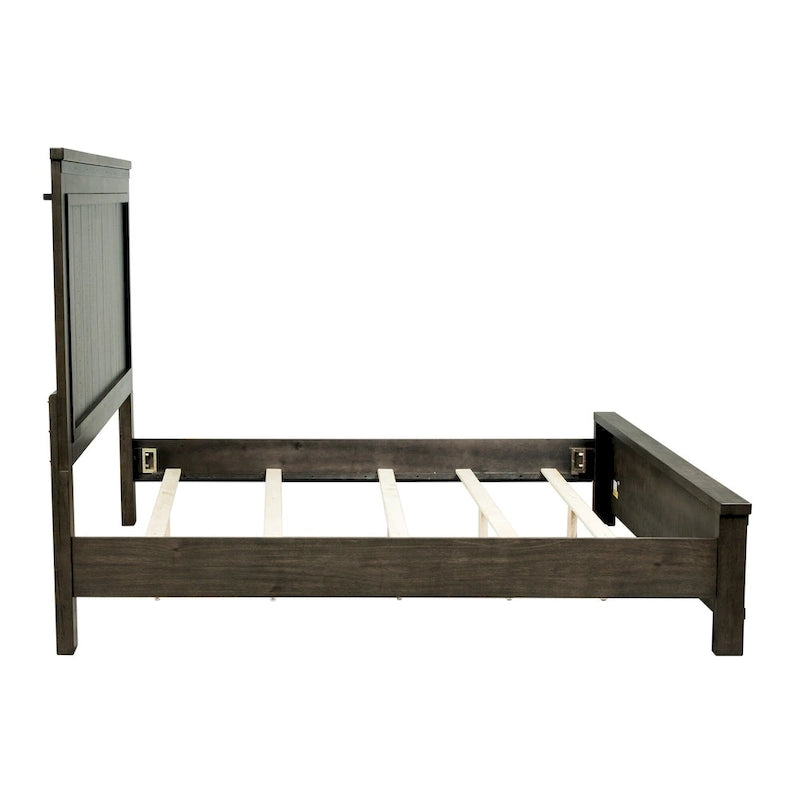 Thornwood Hills Rock Beaten Gray with Saw Cuts Queen Two Sided Storage Bed