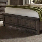 Thornwood Hills Rock Beaten Gray with Saw Cuts Queen Two Sided Storage Bed