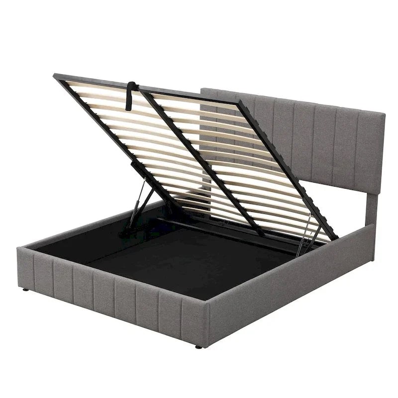 Full/Queen Upholstered Platform Bed with Lift Up Storage
