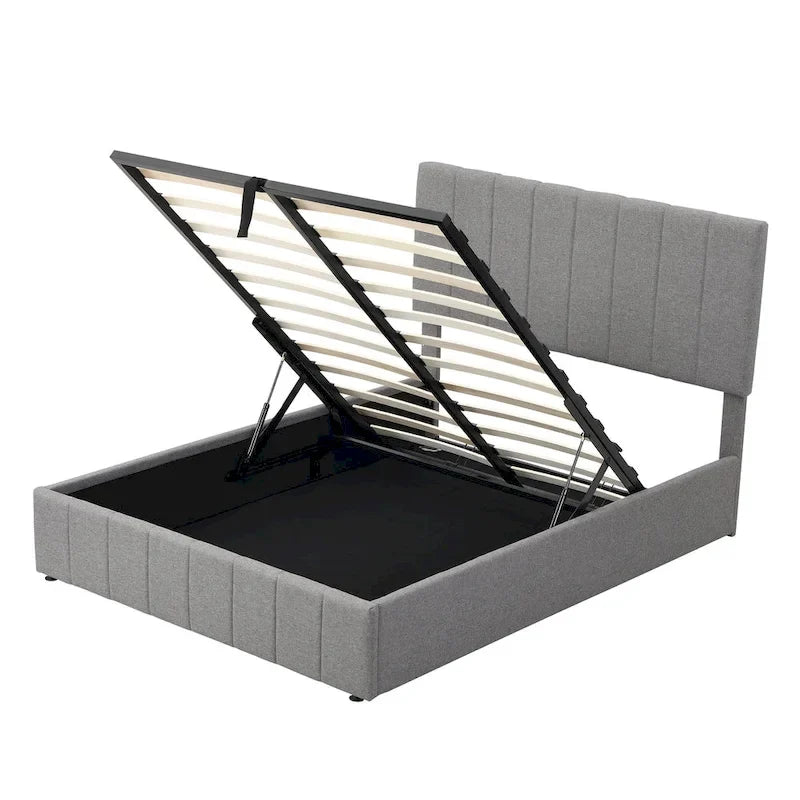 Full/Queen Upholstered Platform Bed with Lift Up Storage