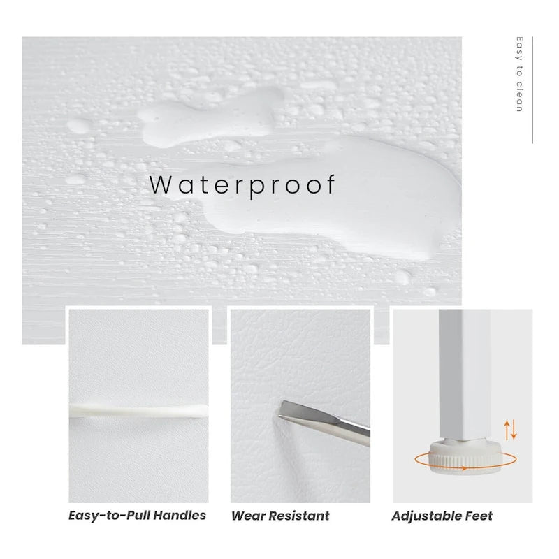 4-Drawers Dresser with Metal Frame and Wood Top