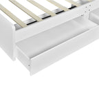 Twin Size Storage Platform Bed Frame with Shelves and Drawers
