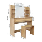 Modern Wood Cosmetic Table Chest of Drawers Nature Color