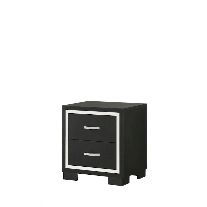 Pedro 6 Piece Black Velvel Upholstered Panel Bedroom Set