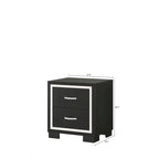 Pedro 6 Piece Black Velvel Upholstered Panel Bedroom Set
