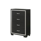 Pedro 6 Piece Black Velvel Upholstered Panel Bedroom Set