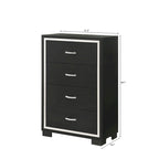 Pedro 6 Piece Black Velvel Upholstered Panel Bedroom Set