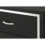 Pedro 6 Piece Black Velvel Upholstered Panel Bedroom Set