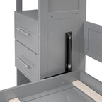 Merax Murphy Bed Wall Bed with Shelves, Drawers and LED Lights