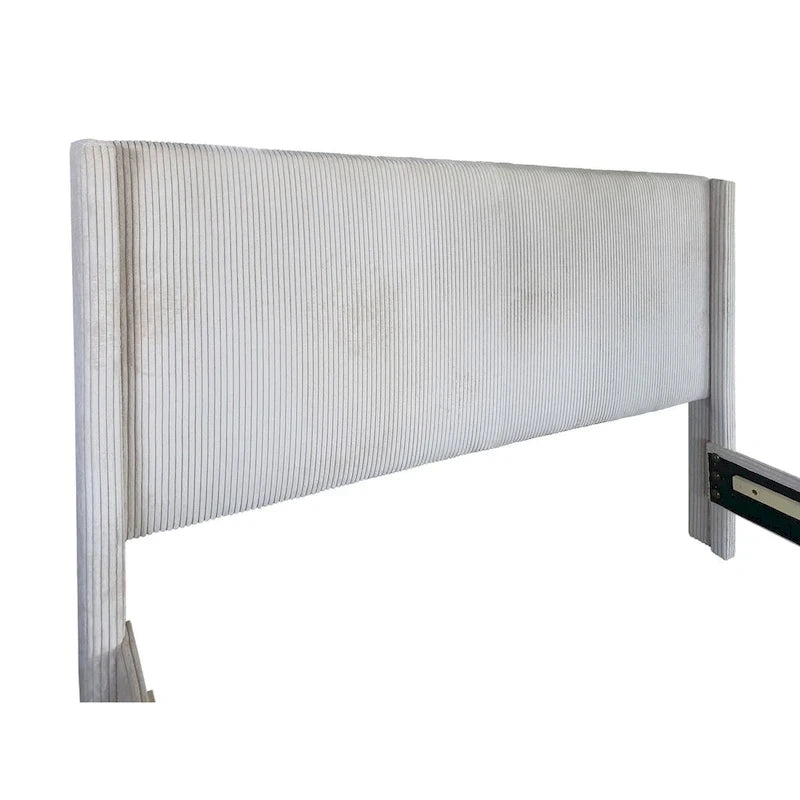 Footboard Drawer Storage Upholstered Wingback Bed