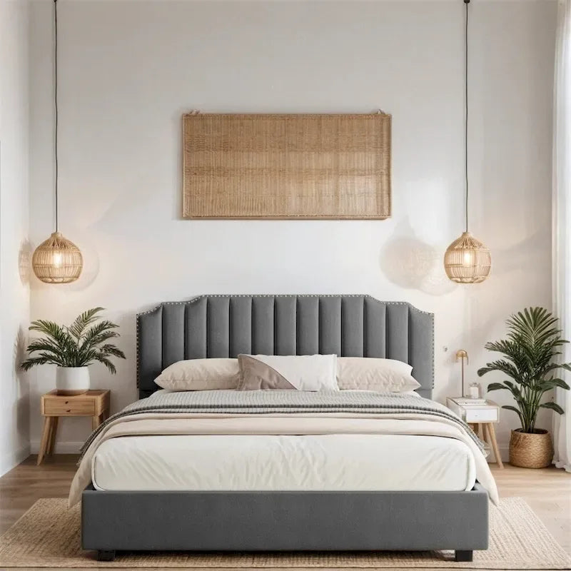 Full Size Velvet Wood Frame Lift Up Platform Bed with Storage