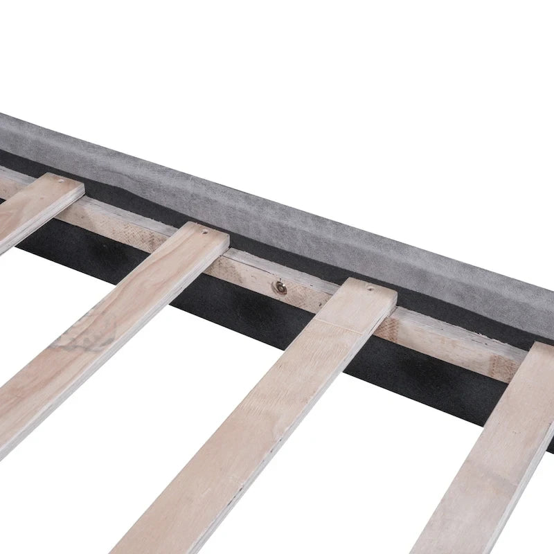 Queen Size Platform Bed with Two Large Headrests