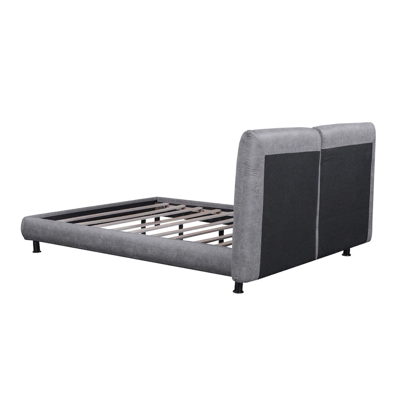 Queen Size Platform Bed with Two Large Headrests