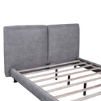 Queen Size Platform Bed with Two Large Headrests