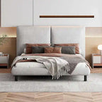Queen Size Platform Bed with Two Large Headrests