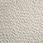 Rey Queen Size Canopy Bed, Padded Headboard, 4 Post Frame, Ivory Upholstery