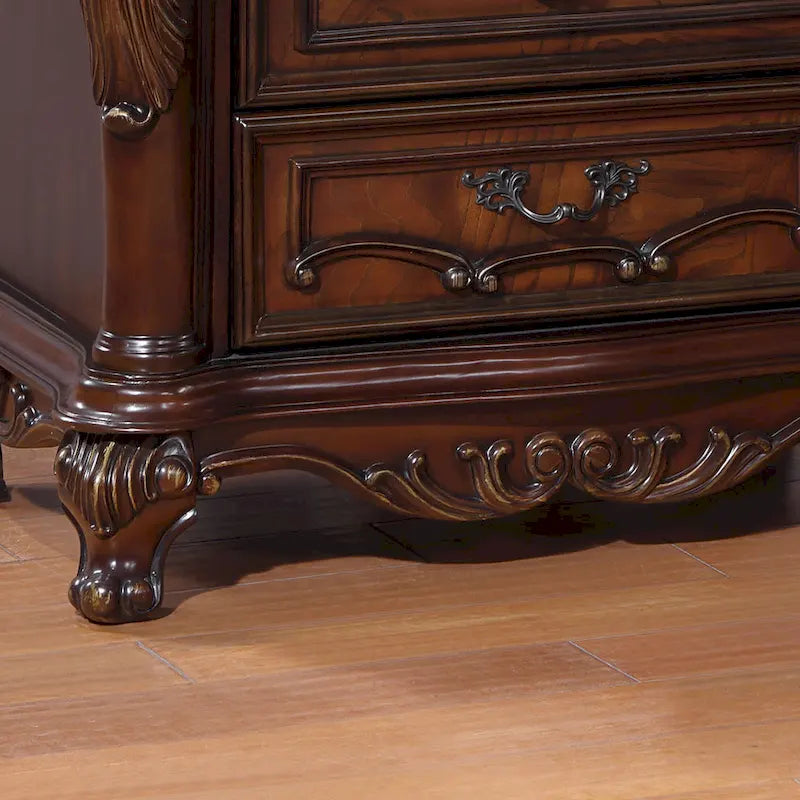 Furniture of America Eugene Traditional Solid Wood Chest with Felt-lined Top Drawer and Cedarwood-lined Drawer