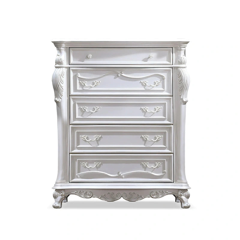 Furniture of America Eugene Traditional Solid Wood Chest with Felt-lined Top Drawer and Cedarwood-lined Drawer