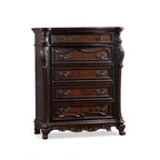 Furniture of America Eugene Traditional Solid Wood Chest with Felt-lined Top Drawer and Cedarwood-lined Drawer