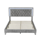 3-Pieces Bedroom Sets with Queen Size Upholstered Platform Bed and Two Nightstands