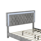 3-Pieces Bedroom Sets with Queen Size Upholstered Platform Bed and Two Nightstands