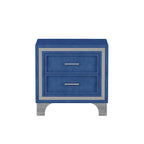 3-Pieces Bedroom Sets with Queen Size Upholstered Platform Bed and Two Nightstands