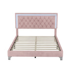 3-Pieces Bedroom Sets with Queen Size Upholstered Platform Bed and Two Nightstands