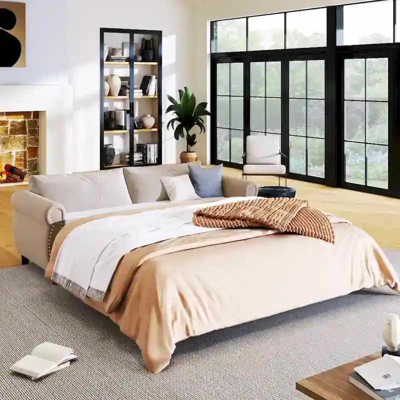 80.7 2-in-1 Sofa Bed Sleeper with Large Mattress