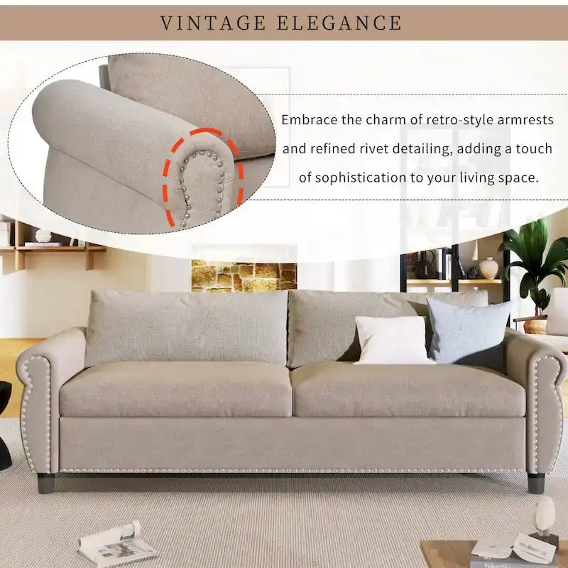 80.7 2-in-1 Sofa Bed Sleeper with Large Mattress