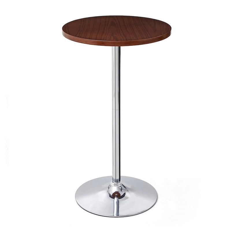 Glitzhome 39.5H Modern Bistro Walnut Top Round Pub Bar Table