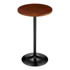 Glitzhome 39.5H Modern Bistro Walnut Top Round Pub Bar Table