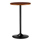 Glitzhome 39.5H Modern Bistro Walnut Top Round Pub Bar Table