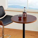 Glitzhome 39.5H Modern Bistro Walnut Top Round Pub Bar Table