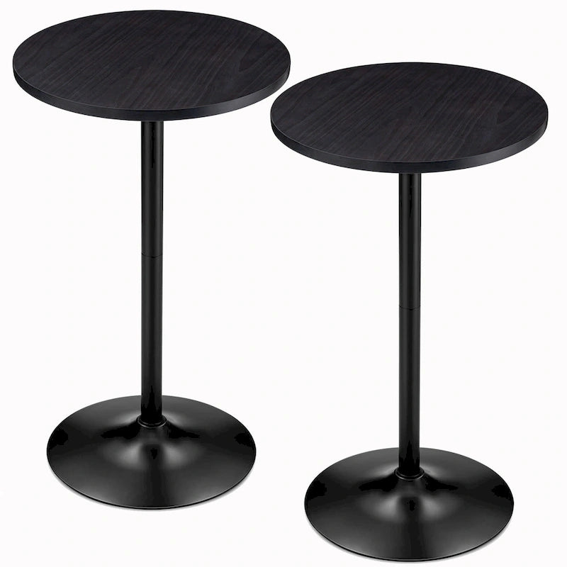 Glitzhome 39.5H Modern Bistro Walnut Top Round Pub Bar Table