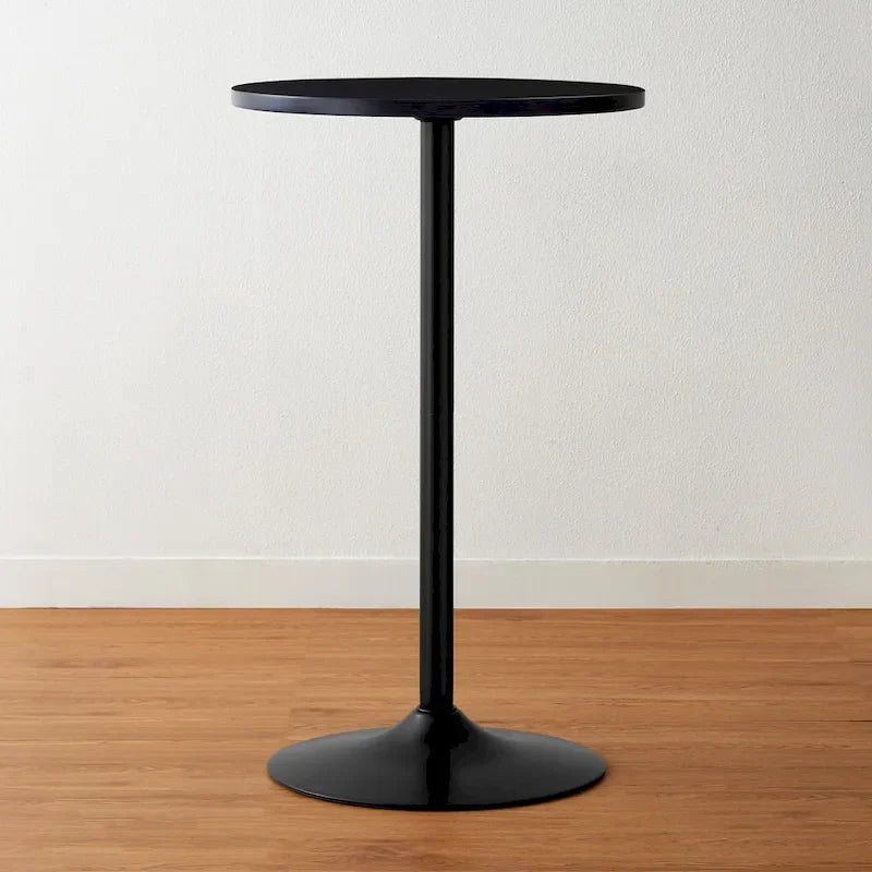 Glitzhome 39.5H Modern Bistro Walnut Top Round Pub Bar Table