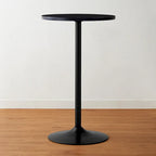 Glitzhome 39.5H Modern Bistro Walnut Top Round Pub Bar Table