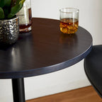 Glitzhome 39.5H Modern Bistro Walnut Top Round Pub Bar Table