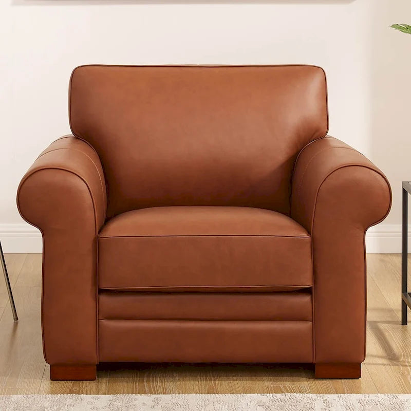Hydeline Brookfield Top Grain Leather Sofa Set, Sofa, Loveseat and Chair