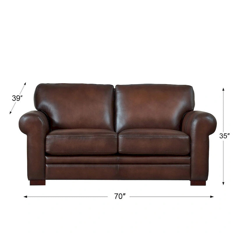 Hydeline Brookfield Top Grain Leather Sofa Set, Sofa, Loveseat and Chair
