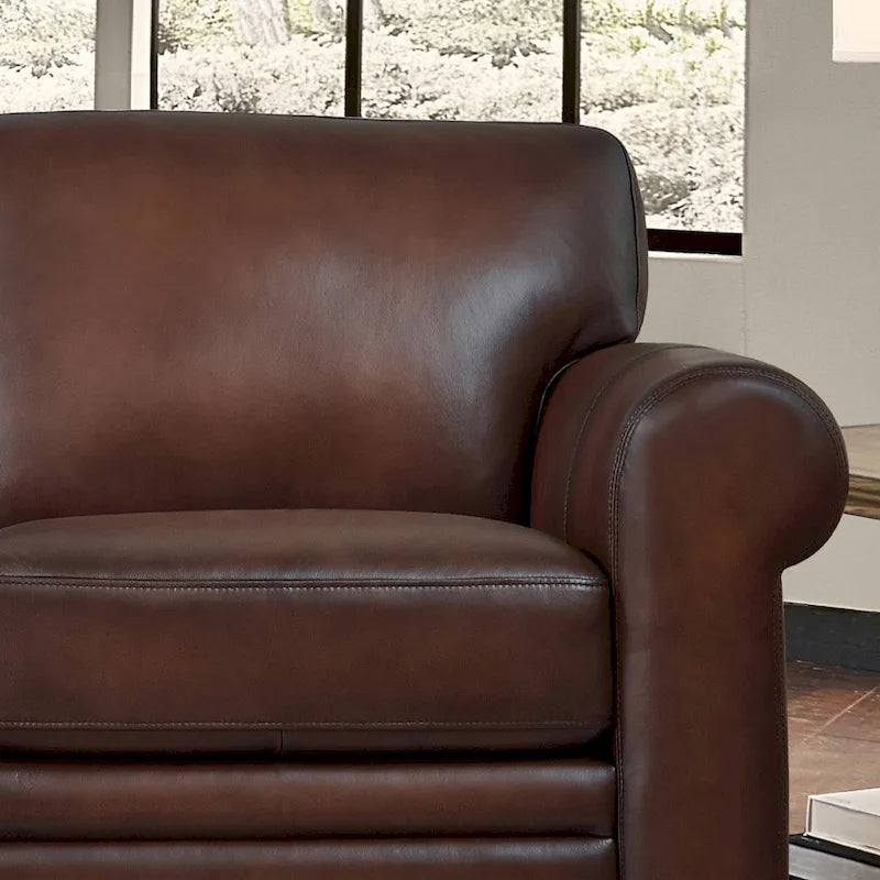 Hydeline Brookfield Top Grain Leather Sofa Set, Sofa and Chair