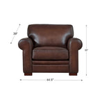 Hydeline Brookfield Top Grain Leather Sofa Set, Sofa and Chair