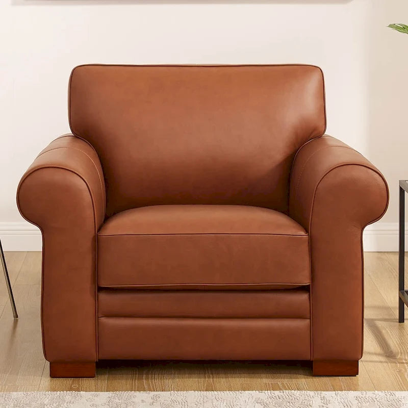 Hydeline Brookfield Top Grain Leather Sofa Set, Sofa and Chair