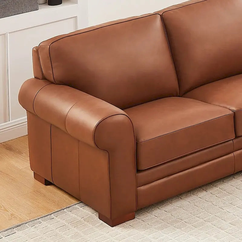 Hydeline Brookfield Top Grain Leather Sofa Set, Sofa and Chair
