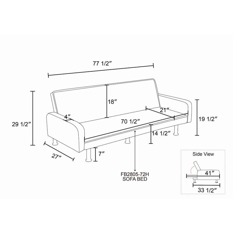 Memory Foam Futon Couch Bed Convertible Sofa with Adjustable Splitback for Compact Living Space