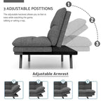 Memory Foam Futon Couch Bed Convertible Sofa with Adjustable Splitback for Compact Living Space