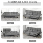 Memory Foam Futon Couch Bed Convertible Sofa with Adjustable Splitback for Compact Living Space