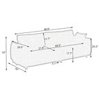 86.6 Modern Teddy Velvet Triple Sofa with 4 Pillows and Metal Legs