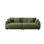 86.6 Modern Teddy Velvet Triple Sofa with 4 Pillows and Metal Legs