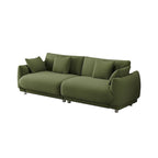 86.6 Modern Teddy Velvet Triple Sofa with 4 Pillows and Metal Legs