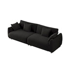 86.6 Modern Teddy Velvet Triple Sofa with 4 Pillows and Metal Legs